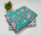 Premium Hand Block Printed Cotton Suit Top And Bottom Set (BFTB03)